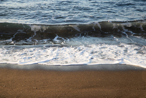 beautiful  sandy beach and sea - Фото, изображение