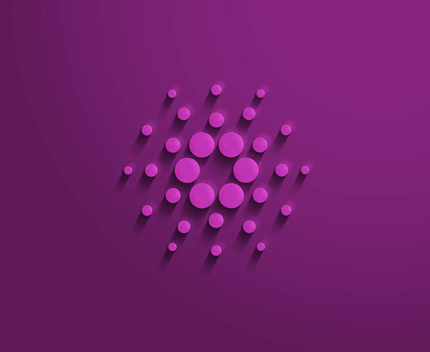 Cardano ADA Cryptocurrency logo isolated on purple background illustration banner - Photo, Image