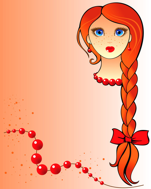 赤毛の女の子 - ベクター画像