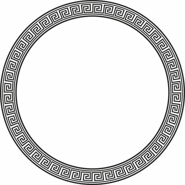 Vector zwart monochroom Grieks frame. Klassiek meander ornament. Grens Oud Griekenland, Romeins Rijk - Vector, afbeelding
