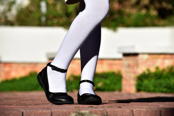 Girl With Black Shoes And White Socks - Photo, image