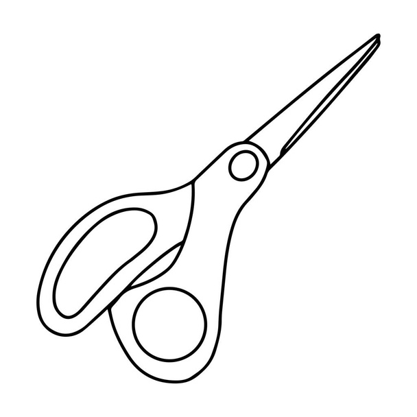 Scissors. object is isolated on a white background. Hand-drawn design element on the theme of needlework, cutting, embroidery and sewing. Black and white vector illustration in doodle style. - Vecteur, image
