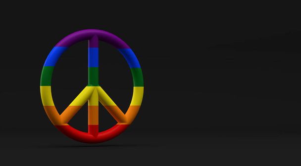 LGBTQIA pride symbol of peace - 3D Illustration - Photo, Image