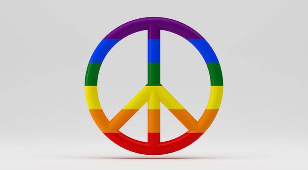 LGBTQIA平和の誇りシンボル- 3Dイラスト - 写真・画像