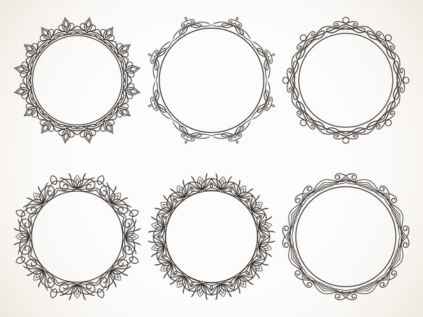 Calligraphic round frames - Vector, Image