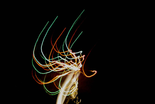 exploding lights with a black background - Photo, Image
