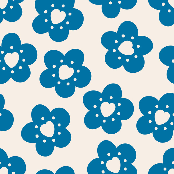 Seamless pattern with blue flowers - Vector, Image