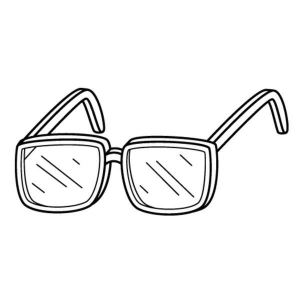 Optical glasses in . Doodle. Hand-drawn black and white vector illustration. The design elements are isolated on a white background - Vector, afbeelding