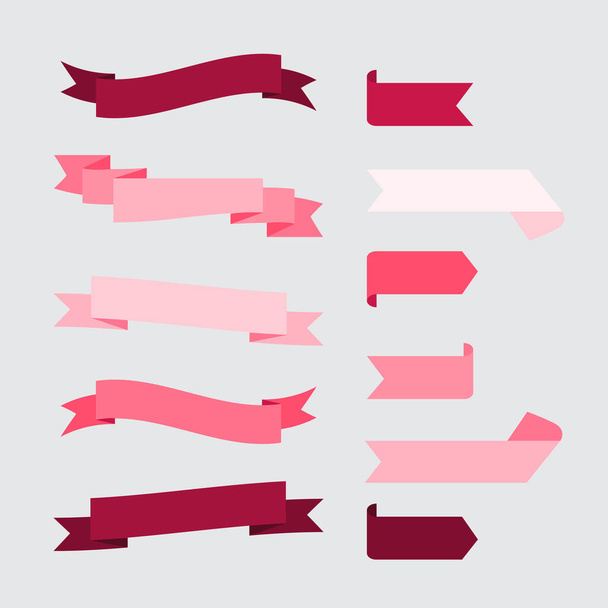 soft pink pastel ribbon set in vector - Vektör, Görsel