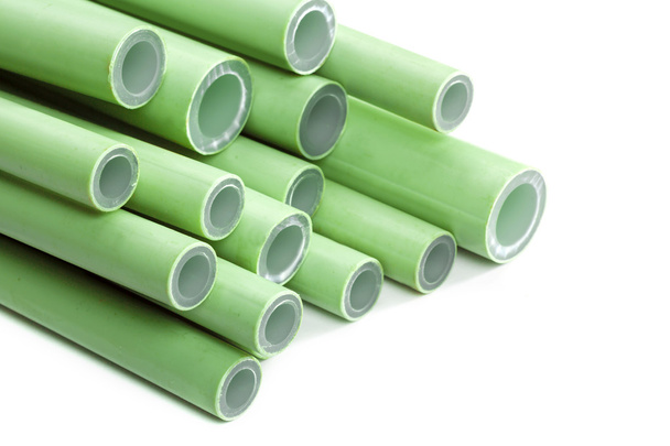 Yeşil plastik borular - Fotoğraf, Görsel