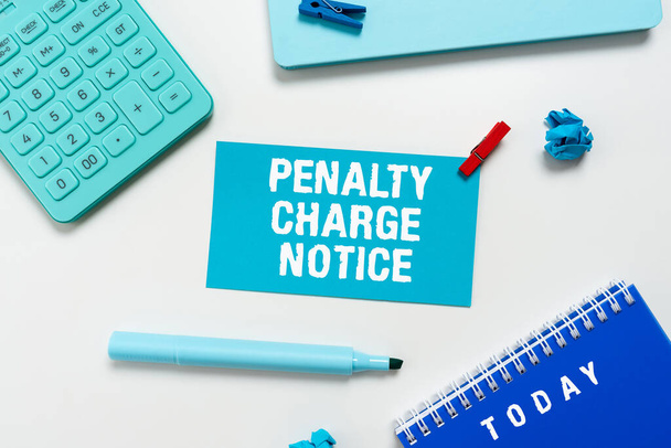 Text caption presenting Penalty Charge Notice, Business overview fines issued by the police for very minor offences - Photo, Image