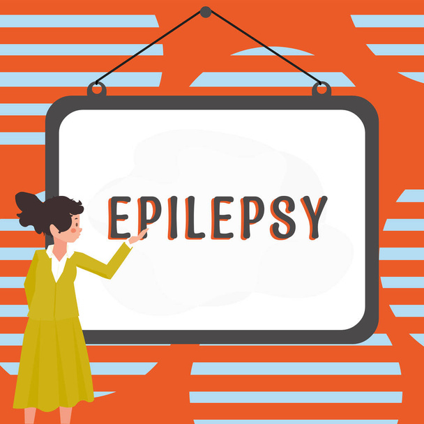 Konceptuális felirat Epilepszia, Szó szerint a negyedik leggyakoribb neurológiai rendellenesség Kiszámíthatatlan rohamok - Fotó, kép