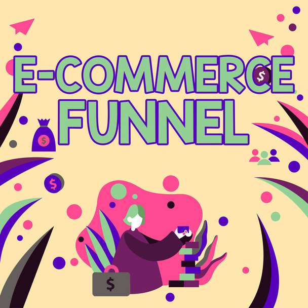 Signing the E Commerce Funnel, Business Overview - инструмент, используемый для оптимизации удобства использования онлайн-активов - Фото, изображение