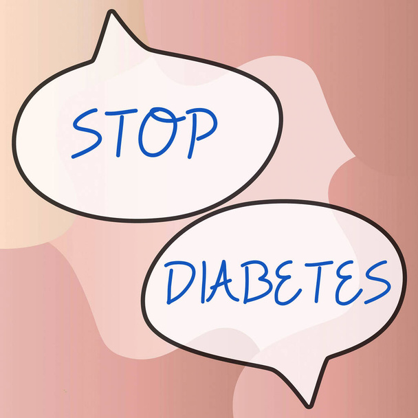 Wyświetlacz koncepcyjny Stop Cukrzycy, Przegląd biznesowy Poziom cukru we krwi jest wyższy niż zwykle - Zdjęcie, obraz