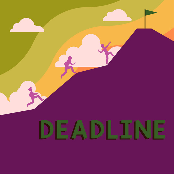 Handschrift tekst Deadline, Business idee Periode van tijd waarin iets moet worden voltooid of volbracht - Foto, afbeelding
