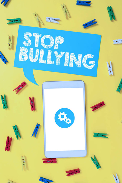 Textová značka ukazující Stop šikaně, Business showcase Boj a eliminovat toto agresivní nepřijatelné chování - Fotografie, Obrázek