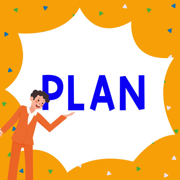 Text, der Inspiration zeigt Plan, Geschäftsansatz Beginn eines detaillierten Vorschlags, etwas zu tun oder zu erreichen - Foto, Bild