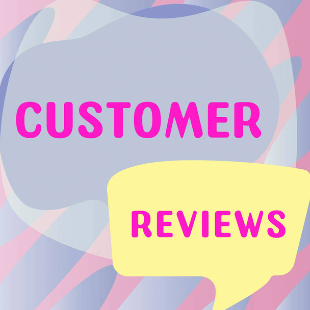 Inspirace ukazující znamení Customer Reviews, Word for review of the product or service made by a customer - Fotografie, Obrázek