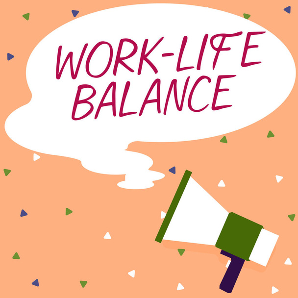 Konzeptionelle Darstellung Work Life Balance, Business-Ansatz Zeit für die Arbeit und Aspekte des Lebens sind gleich - Foto, Bild