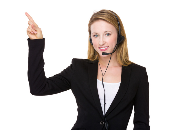 Λειτουργός υπηρεσίες πελατών με ακουστικό - Φωτογραφία, εικόνα