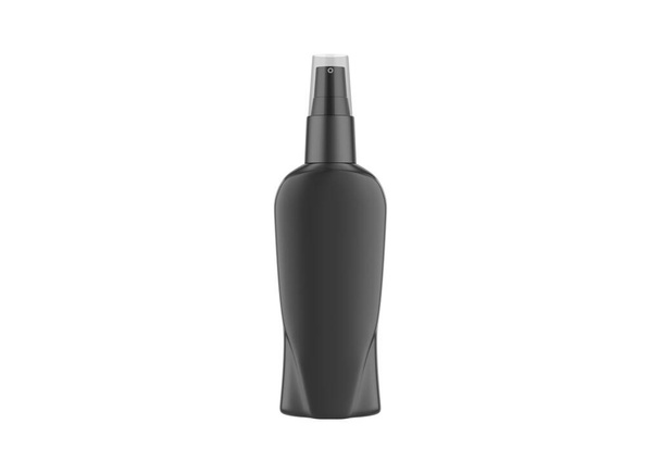 Bottiglia cosmetica bianca con mockup pompa stampa isolato su sfondo bianco. Illustrazione 3d - Foto, immagini