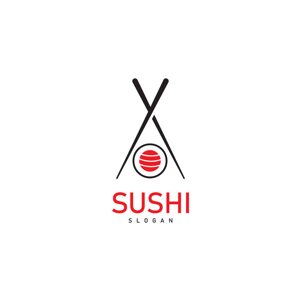 sushi logo japonês comida asiática restaurante ícone - Vetor, Imagem