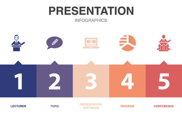 presentation icons Infographic design template. Creative concept with 5 steps - Vector, Image