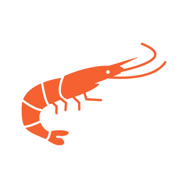 Projeto de ícone de camarão clipart vetor ilustração isolado - Vetor, Imagem