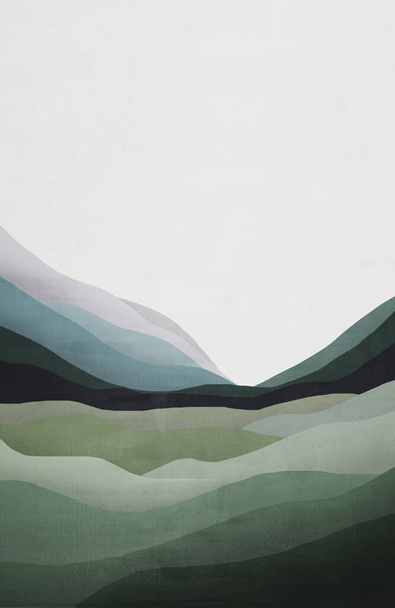 Soyut geometrik dağ resimleri, modern basit asılı resim. - Fotoğraf, Görsel