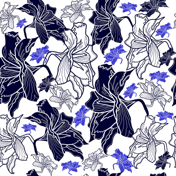 Pattern with flowers - Вектор,изображение