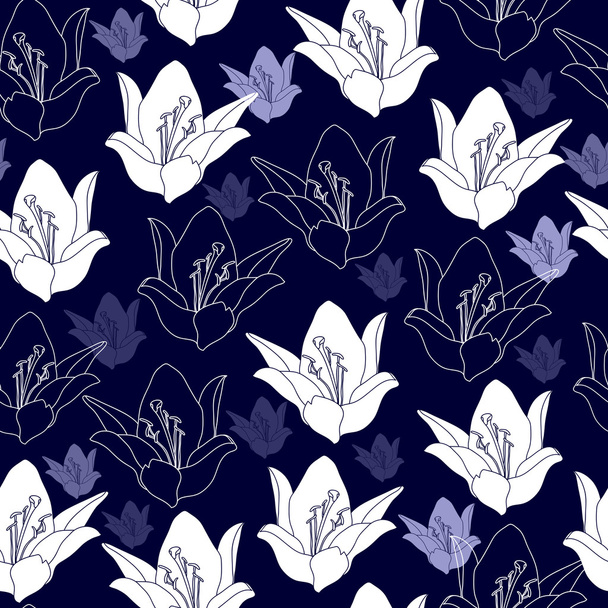 Seamless pattern with flowers - Vector, afbeelding