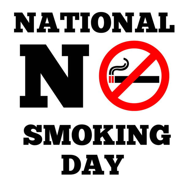 A National No Smoking Dayアイコン記号記号記号,喫煙しないでくださいタバコのお知らせマッサージレタースタイリッシュなフォントテキスト  - 写真・画像