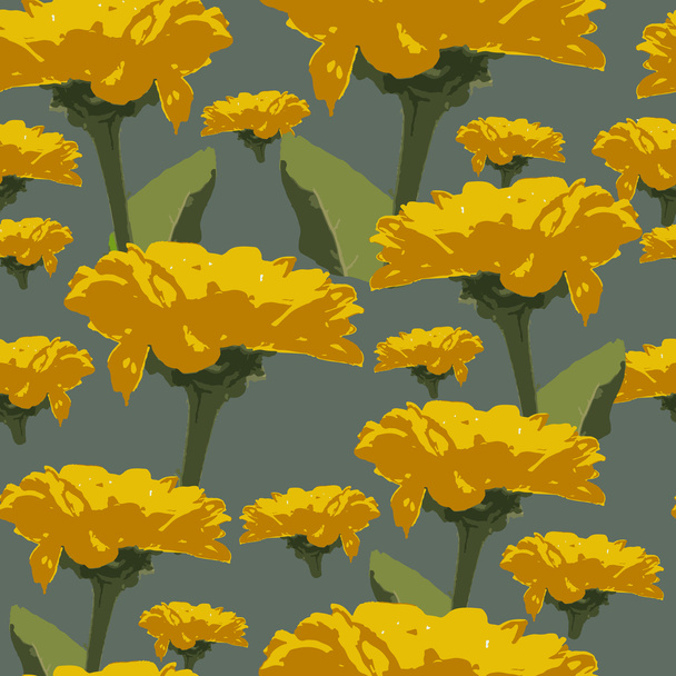 花とのシームレスなパターン - ベクター画像