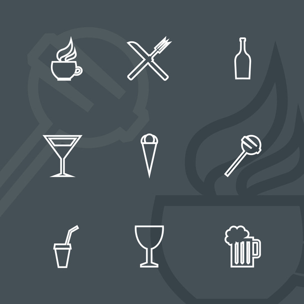 Напитки и пищевые элементы
 - Вектор,изображение