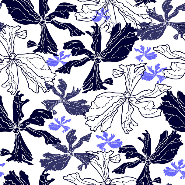 Απρόσκοπτη μοτίβο με λουλούδια - Διάνυσμα, εικόνα