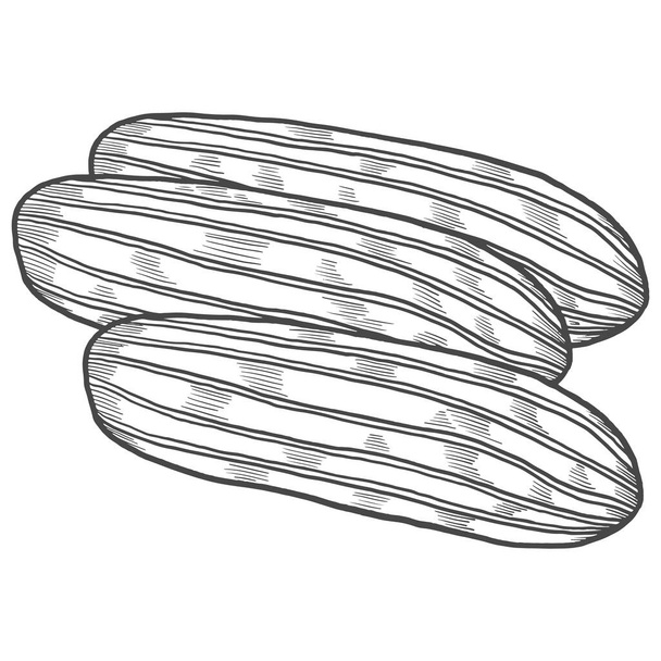 eclair επιδόρπιο σνακ απομονωμένο σκίτσο ζωγραφισμένα στο χέρι doodle με περίγραμμα στυλ διανυσματική απεικόνιση - Διάνυσμα, εικόνα