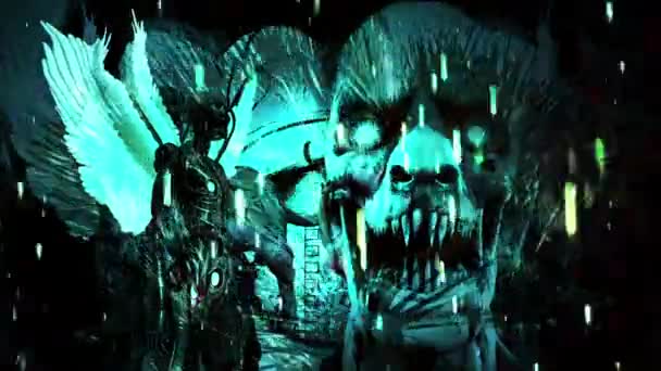 Horror-Zombie mit Effekten, Mischtechnik aus zwei Cg-Animationen - Filmmaterial, Video