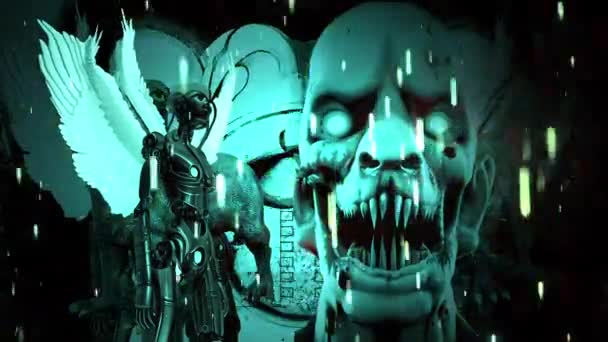 Zombie d'horreur avec des effets, médias mixtes de deux animations Cg - Séquence, vidéo
