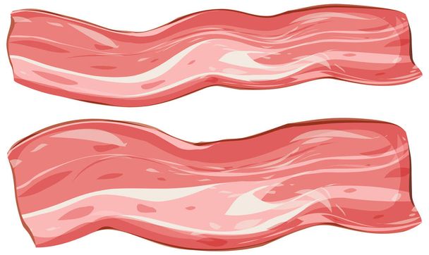 Fresh raw bacon isolated illustration - Vector, Image