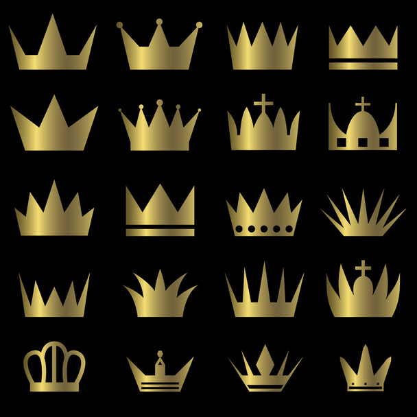 Crown set - Διάνυσμα, εικόνα
