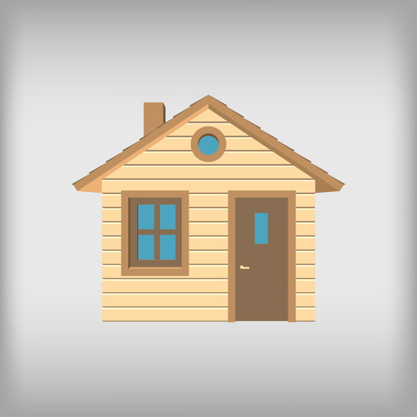μικρό ξύλινο σπίτι - Διάνυσμα, εικόνα