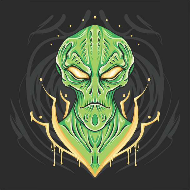 Alien face vector logotype - Vektor, Bild