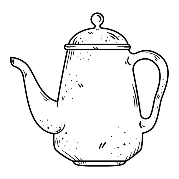coffee in teapot utensil icon - Вектор, зображення