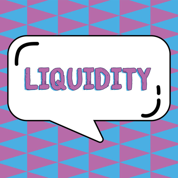 Inspiration zeigt Anzeichen Liquidität, Konzeptfoto Bargeld und Bankguthaben Liquiditätsdeferred Stock - Foto, Bild
