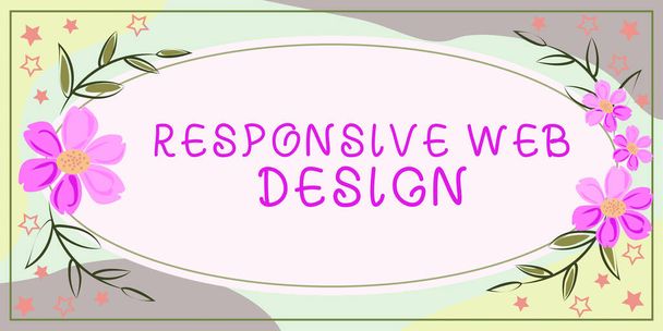 Inspiraatio osoittaa merkki Reagoiva Web Design, Word Web-sivun luomiseen, joka hyödyntää joustavia asetteluja - Valokuva, kuva