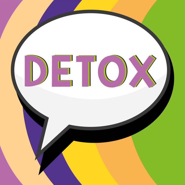 Psaní zobrazující text Detox, Business overview Moment pro dietu Zdraví výživy Očista léčby závislosti - Fotografie, Obrázek