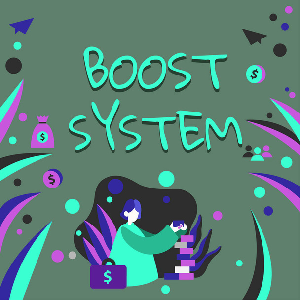 Tekst pokazujący inspirację Boost System, Internet Concept Rejuvenate Upgrade Wzmocnij Zdrowsze podejście holistyczne - Zdjęcie, obraz