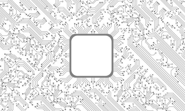 Modèle de technologie de ligne de circuit gris sur fond blanc vecteur - Vecteur, image