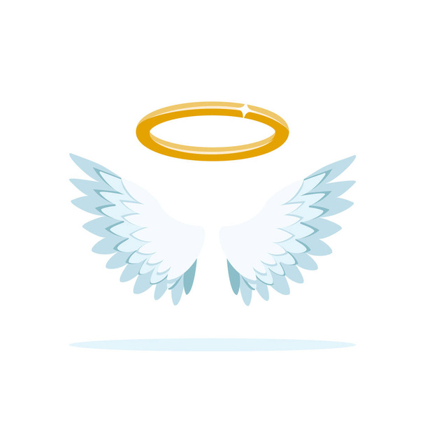 翼とハロー。天使の概念 - ベクター画像