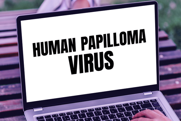 手書きテキスト｜ヒトパピローマウイルス、ビジネスアプローチ最も一般的な性感染症 - 写真・画像